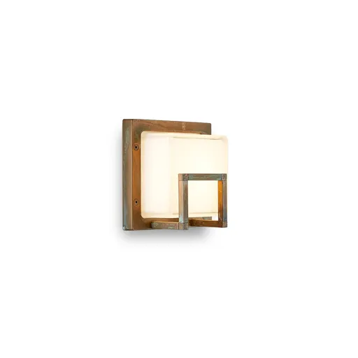 Ice Cubic 3407 LED outdoor wall lamp natural brass