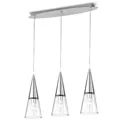 Cono hanging light three-bulb chrome/transparent