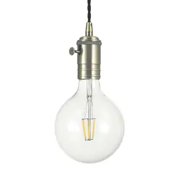 Doc pendant light, antique brass with switch