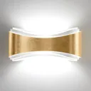 Ionica LED wall lamp, steel, gold leaf decoration