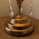 Teresa table lamp, crystals and fabric lampshade