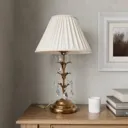 Teresa table lamp, crystals and fabric lampshade