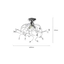 Trilly ceiling lamp in chrome with crystals 3-bulb