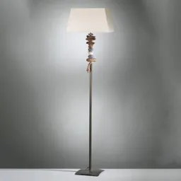 Seregon fabric floor lamp with stone décor