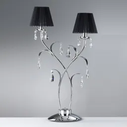 Jacqueline table lamp, 2-bulb, black