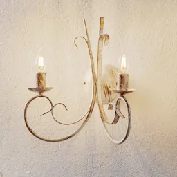 Pompei wall light, two-bulb chandelier