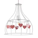 Titta hanging light in white with pink hearts