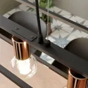 Floki hanging light as an open cuboid, 4-bulb