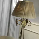 Quercia floor lamp, fabric lampshade, oak leaves