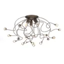 Trilly ceiling lamp in bronze with crystals 3-bulb