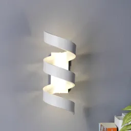 Helix LED wall light white and silver height 26 cm