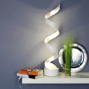 Helix LED table lamp height 66 cm white and silver