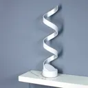 Helix LED table lamp height 66 cm white and silver