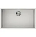 Reginox Elleci Quadra130 White Granite Undermount Single Bowl Kitchen Sink with Waste Included