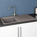 Reginox Elleci Grey Granite Single Bowl Kitchen Sink with Waste Included - EGO400