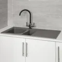 Reginox Elleci Grey Granite 1.5 Bowl Kitchen Sink with Waste Included - EGO475