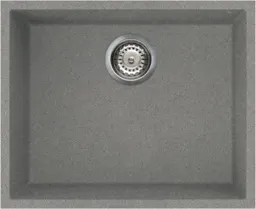 Reginox Elleci Quadra105 Grey Granite Undermount Single Bowl Kitchen Sink with Waste Included