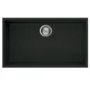 Reginox Elleci Quadra130 Black Granite Undermount Single Bowl Kitchen Sink with Waste Included
