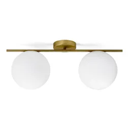 Jugen brass ceiling light 2-bulb horizontal