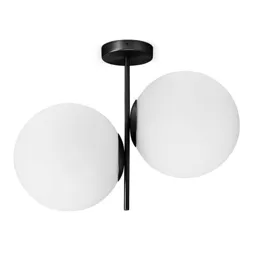 Jugen ceiling light black two-bulb vertical