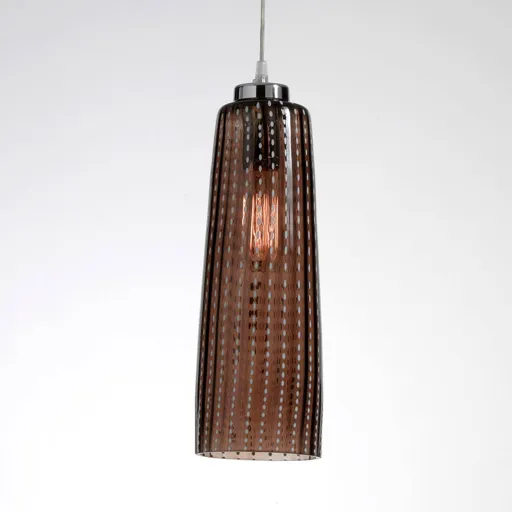Perle - pendant light with grey glass shade
