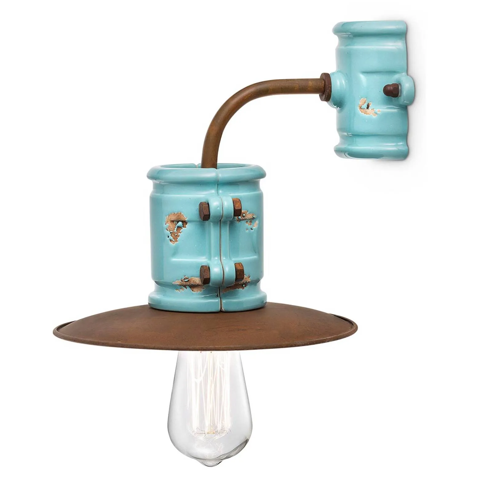Nicolo wall light in a vintage style, turquoise