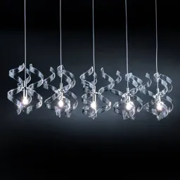 Crystal hanging light five-bulb