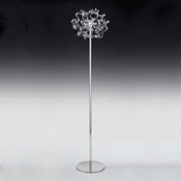 Crystal floor lamp with crystals at the top