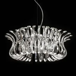 Glass hanging light Wave with 65 cm diameter