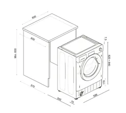 Candy CBW 49D1XE 80 White Built-in Washing machine, 9kg