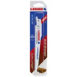 Lenox 6TPI Nail Embedded Wood Cutting Reciprocating Saw Blades - 152mm, Pack of 5