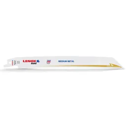 Lenox Gold 18TPI Medium Thickness Metal Cutting Reciprocating Saw Blades - 203mm, Pack of 5