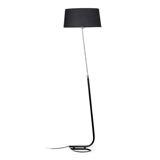 Hotel floor lamp with a black fabric lampshade