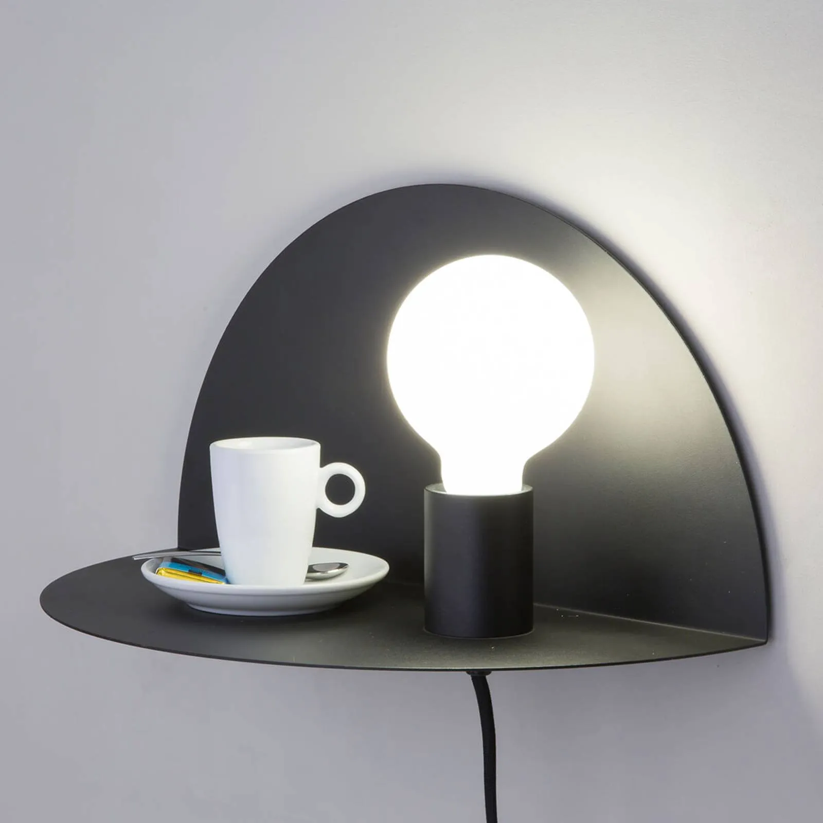 Nit wall lamp that can be used as a bedside table