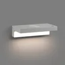 Well LED wall lamp, USB + wireless charger, white