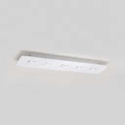 Five-bulb ceiling light Polifemo, white