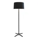 Grok Hall floor lamp with fabric lampshade, black