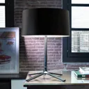 Grok Hall table lamp with fabric lampshade, black