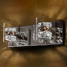 Flash LED wall light with crystal rings