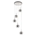 Arian LED hanging lamp with crystals, 5-bulb