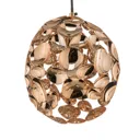 Narisa LED hanging light, Ø 18 cm rose gold/brown