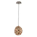 Narisa LED hanging light, Ø 18 cm rose gold/brown