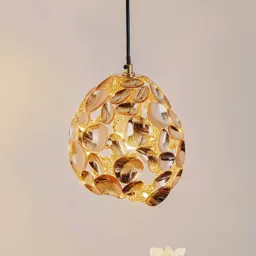 Narisa LED hanging light, Ø 18 cm rose gold/brown