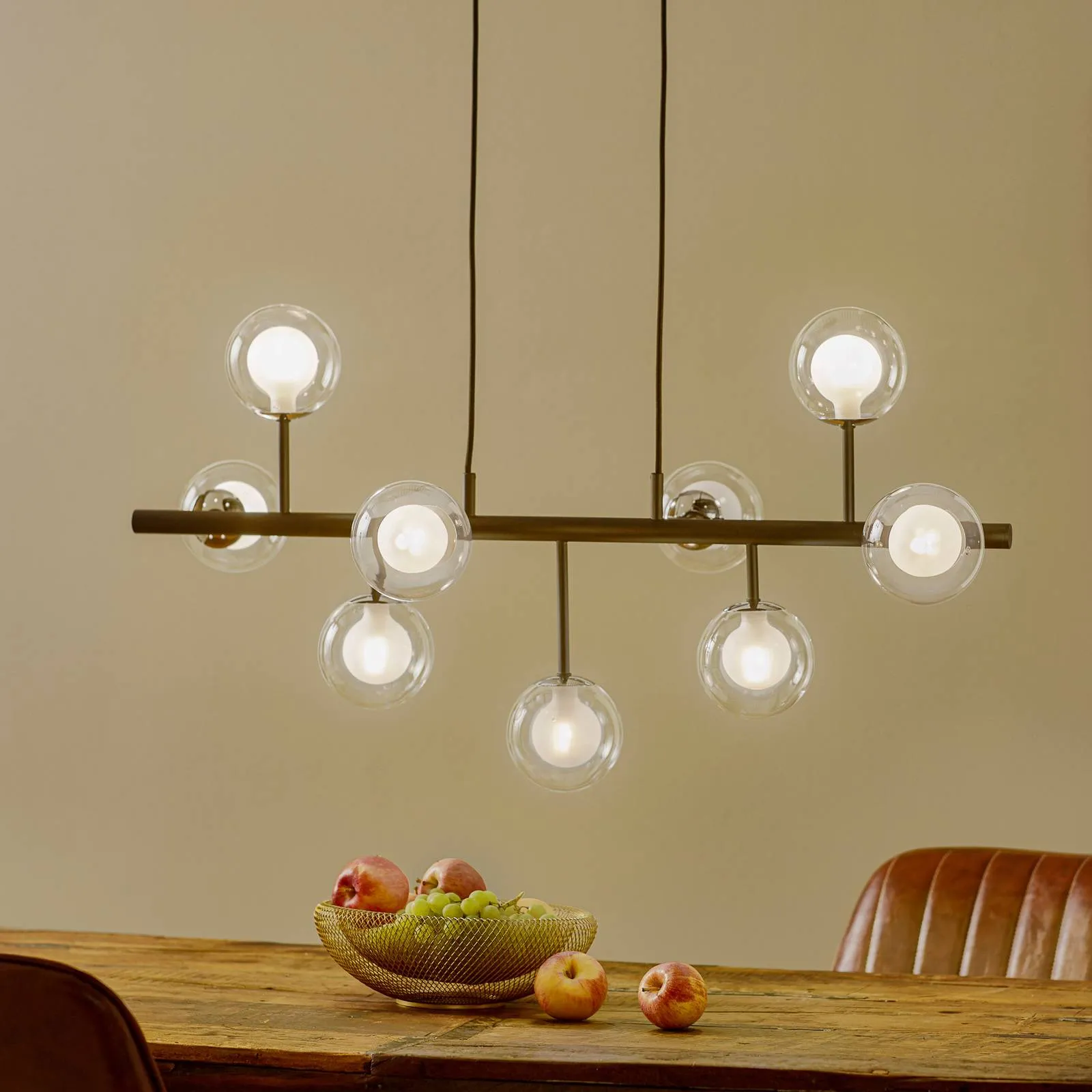 Altais LED hanging lamp, nine-bulb, not dimmable