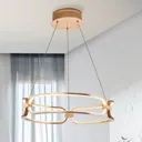 Colette LED hanging light, three-bulb, rose gold