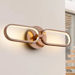 Colette LED wall light, two-bulb, rose gold