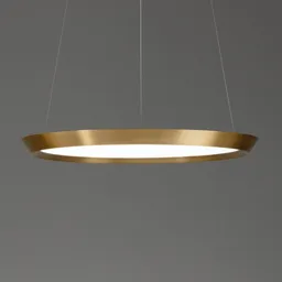 Grok Saturn LED hanging lamp satin brass, Ø 60 cm