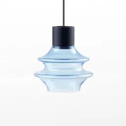 Bover Drop S/01L LED hanging light, glass, blue
