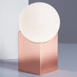 Cub bedside table lamp in copper