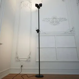 Trio 4-bulb LED floor lamp, reading light, black